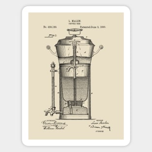 PATENT DRAWING / 1890 - Coffee Urn (black) Sticker